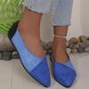 Women's Solid Color Large Size Slip-on Pointed Toe Color Matching Flat Bottom Shallow Mouth Comfortable Casual Shoes