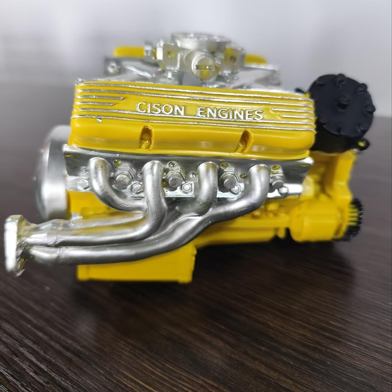 

Engine Model Figurine, An Eight-cylinder Engine Creative Model, Featuring A Retro Mechanical Style, Suitable for Decoration In жовтий