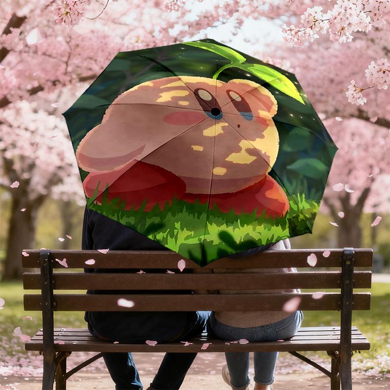 Adorable Kirby-Inspired Umbrella: Perfect for Outdoor Adventures, Auto-Open/Close, Lightweight & Durable, Ideal Travel Accessory and Gift Idea 042