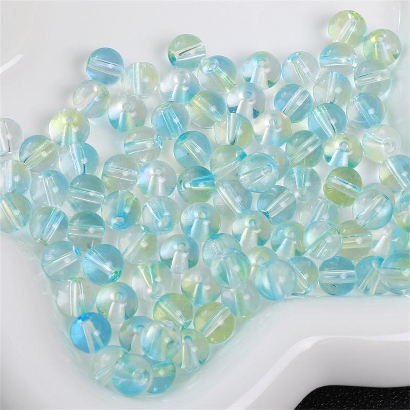 8mm 50pcs/bag Jelly Glass Bubble Beads DIY Necklace Bracelet Earrings Ring Jewelry Accessories