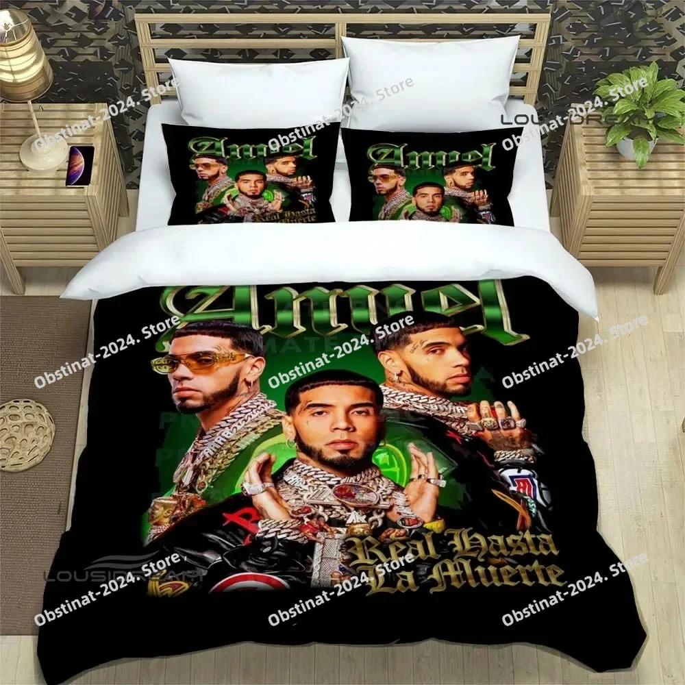 Rapper Anuel AA Bedding Set Printed Bed Set With Pillowcase Bed Duvet Cover Soft Single Double Queen Super King Size luxury gift