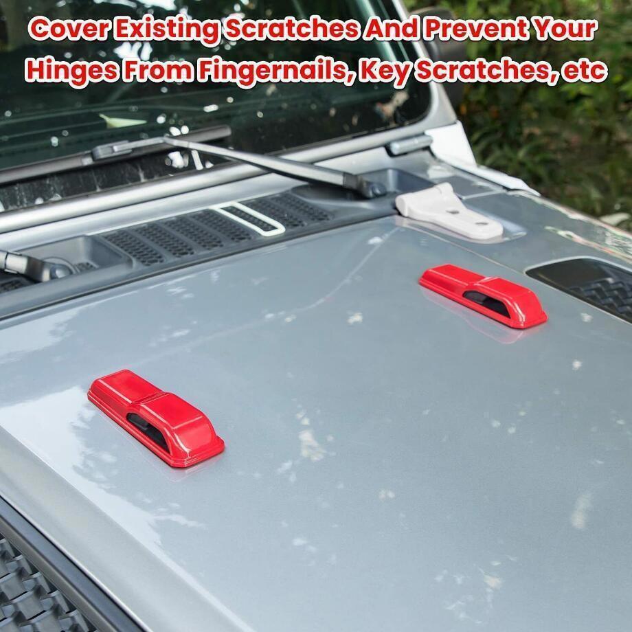 For 2018- Jeep Wrangler JL ABS Red Look Front Hood Decor Trim Cover Frame 2X
