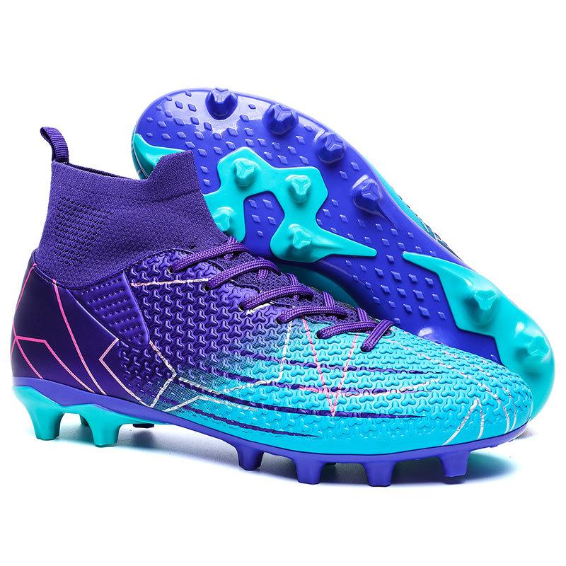 High-top football shoes tf broken nails artificial turf boys and girls teenagers students leather feet school training shoes