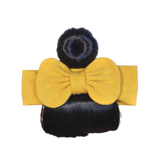 

Детский парик, повязка для волос, украшение-бантик, легко надевается, эластичная повязка для волос, имитация ободка, аксессуар для волос для девочек жёлтый