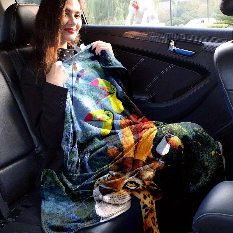 1pc, Jungle Adventure: Discover Our Vibrant Animal Print Blanket Perfect for Home Decor, Couch Cover, Outdoor Use, Travel, Camping