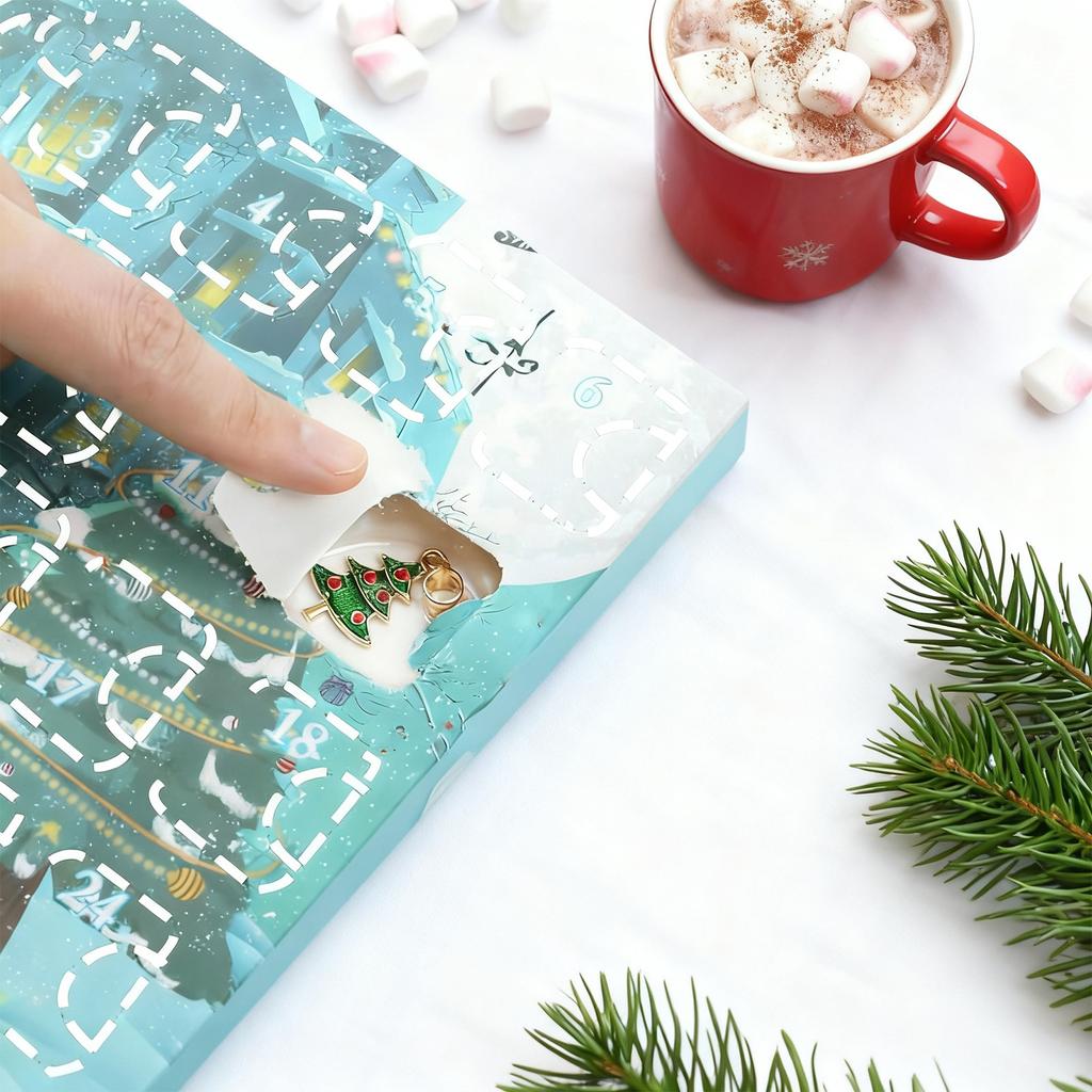 2D3D Three-dimensional Christmas Advent Calendar DIY Accessory Set Holiday Gift For Little Girls