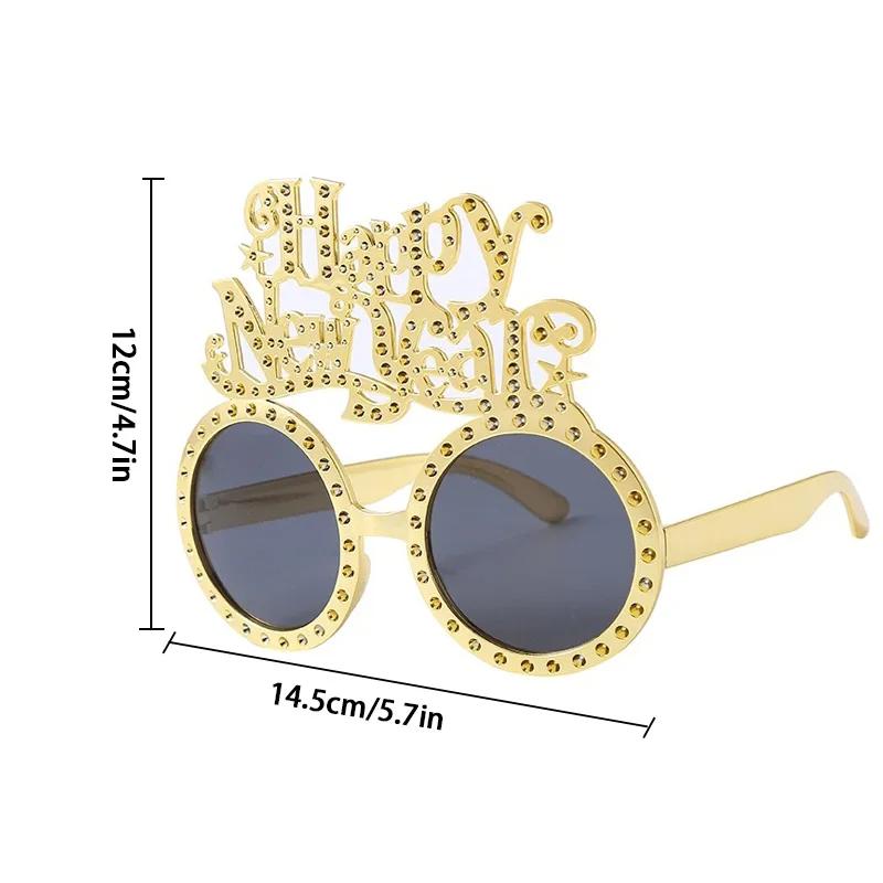 Creative Happy New Year Glasses New Year Party Glasses Supplies Photography Prop Festival Ball Dress Up Funny Decoration Eyewear