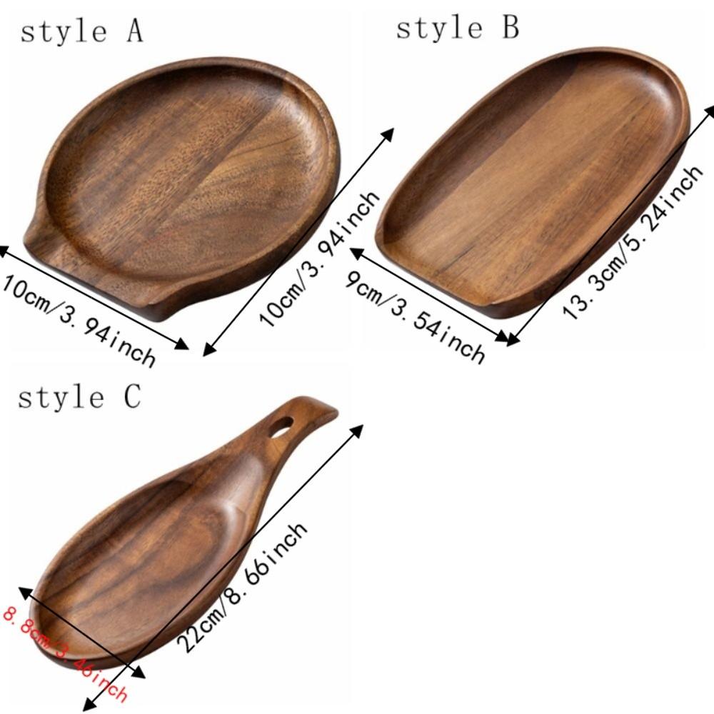 Rustic Ladle Rack Natural Rice Spoon Storage Rack Organizer Tray Spoon Rest Dining Table