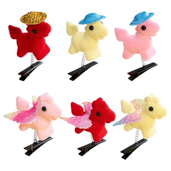 Girl Hair Clip Spring Design Flying Horse Decor Hair Pin Women Soft Comfortable Reusable Hair Accessories