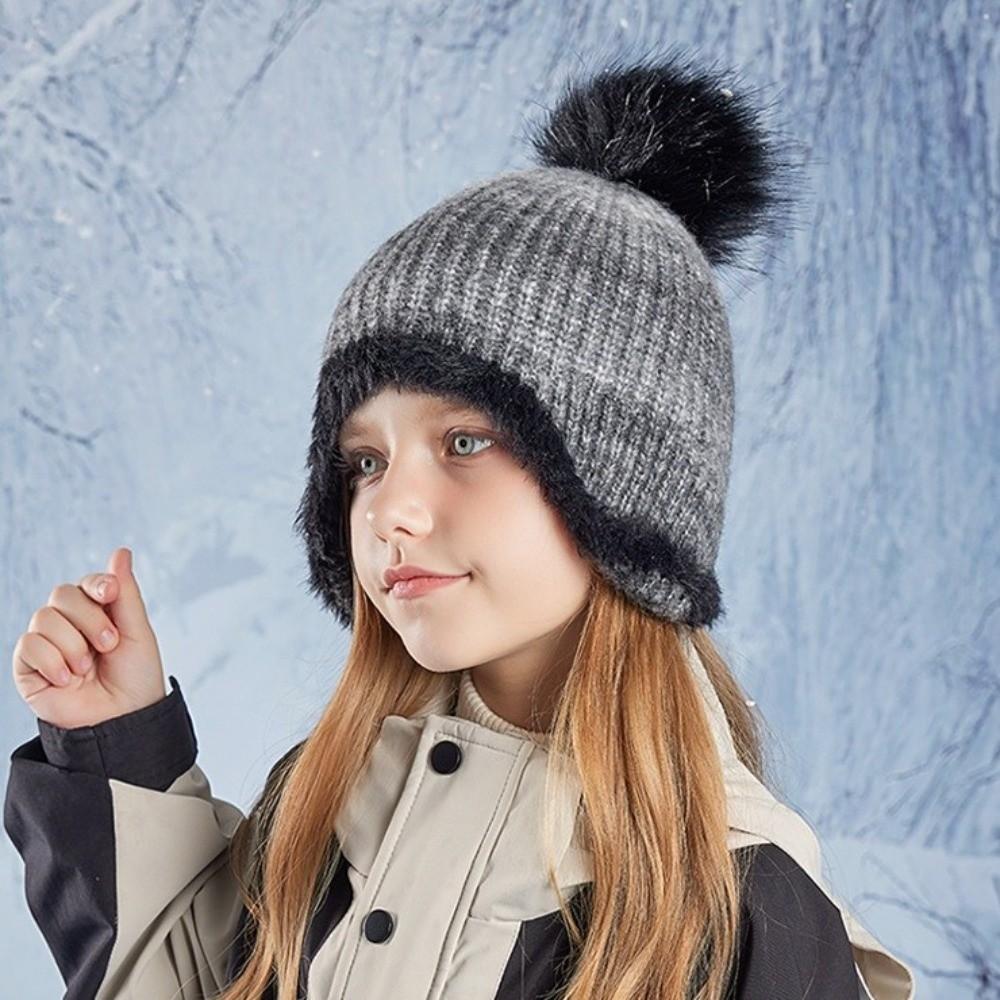 Multicolor Knitted Bucket Hat Warm Beanie Cap Fashion Ear Protection Hat Winter