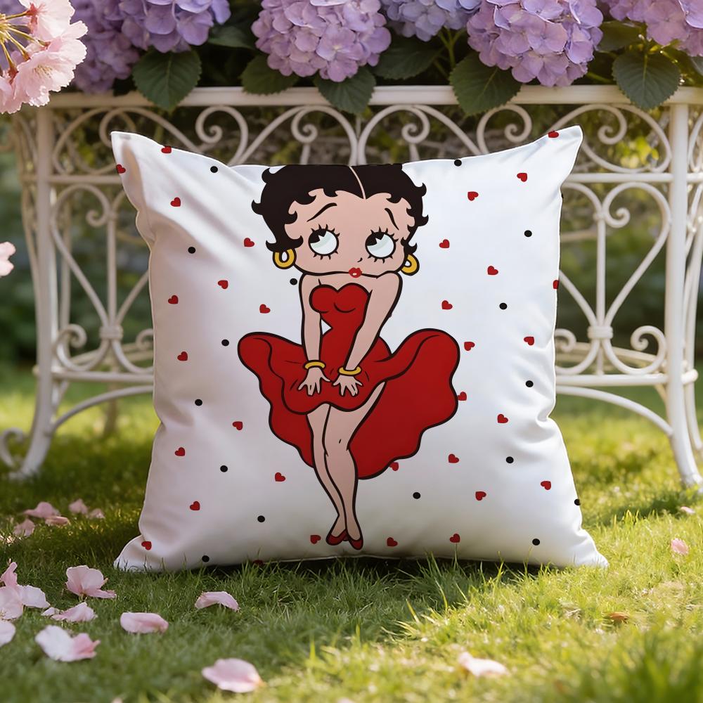 Cute B-Betty B-Boop Cushion Cover Home & Car Dual-Scene Pillow Cover: Reversible for Premium Comfort