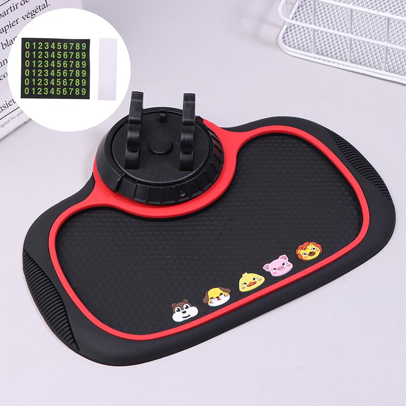 Biltelefonholder Pad Matte Med Parkeringsnummerplate Auto Dashbordpute Bil Dashbordorganisator