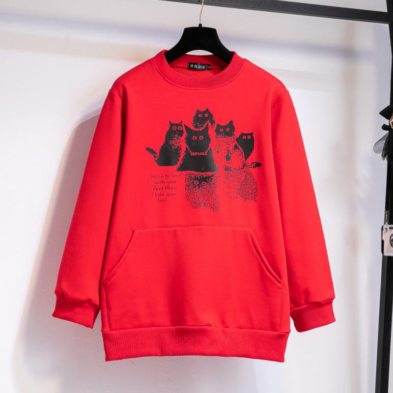 

Толстовка с круглым вырезом для женщин больших размеров, новый модный тренд осени 5XL