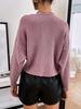 2025 European & American Autumn/Winter V-Neck Crossover Crop Top Pullover Sweater Cardigan