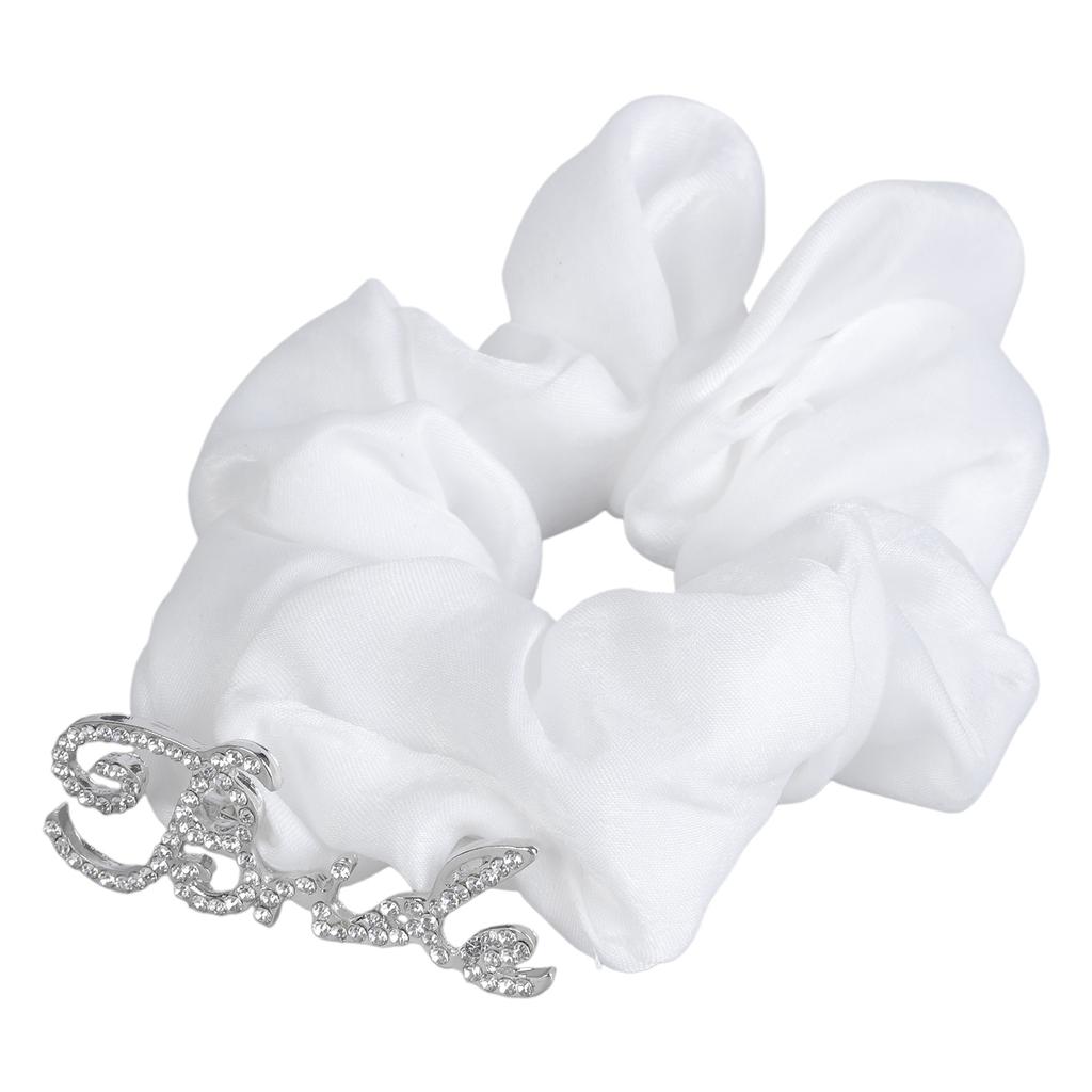 Rhinestone Letter Bride Scrunchies for Updos Hair Elastic Hair Circles Hair Ties Scrunchy Wedding Ceremony Hair Bands