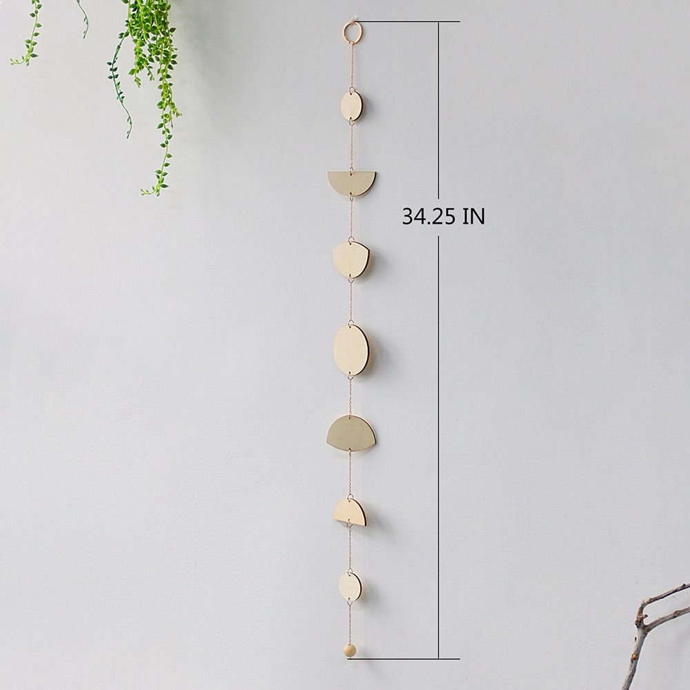 Living Room Wooden Boho Wall Hanging Wall Decor Moon Garland Moon Phase