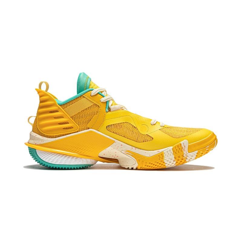 Li-Ning Kongxi 10 Men Mid Top Basketball Shoes Bright Yellow ABAU017-4