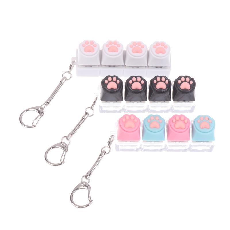 Silicone Cat Paw Keychain Stress Relief Toy For Keyboard Lovers Portable Keyring Gifts