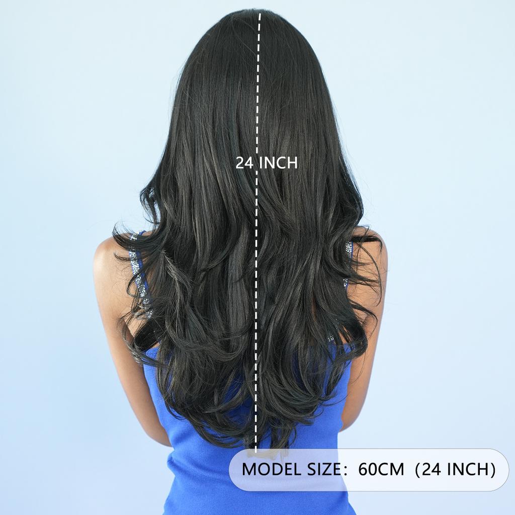 New Ladies Wig T-Part Lace Wigs Black Wave Mid-point Lace Wig Full Headgear Beauty Decoration
