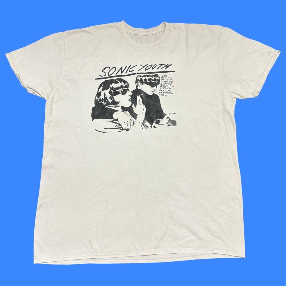 

Sonic Youth Shirt XL White Tour Concert Indie Rock Band Tee Swans Nirvana Pixies Unisex T-Shirt XXXL