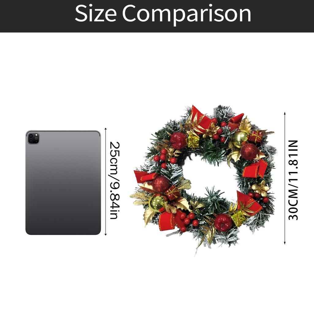 Christmas Wreath, Outdoor Lighted Christmas Wreath For Front Door, Xmas Wreath For Holiday Christmas Party Decorations