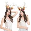 Diadema Exagerada Estilo Mori con Flores y Astas para Niños, para Fotos y Actuaciones