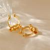 Vintage Punk Geometric Round Multi Hoop Gold Plated Earrings For Women