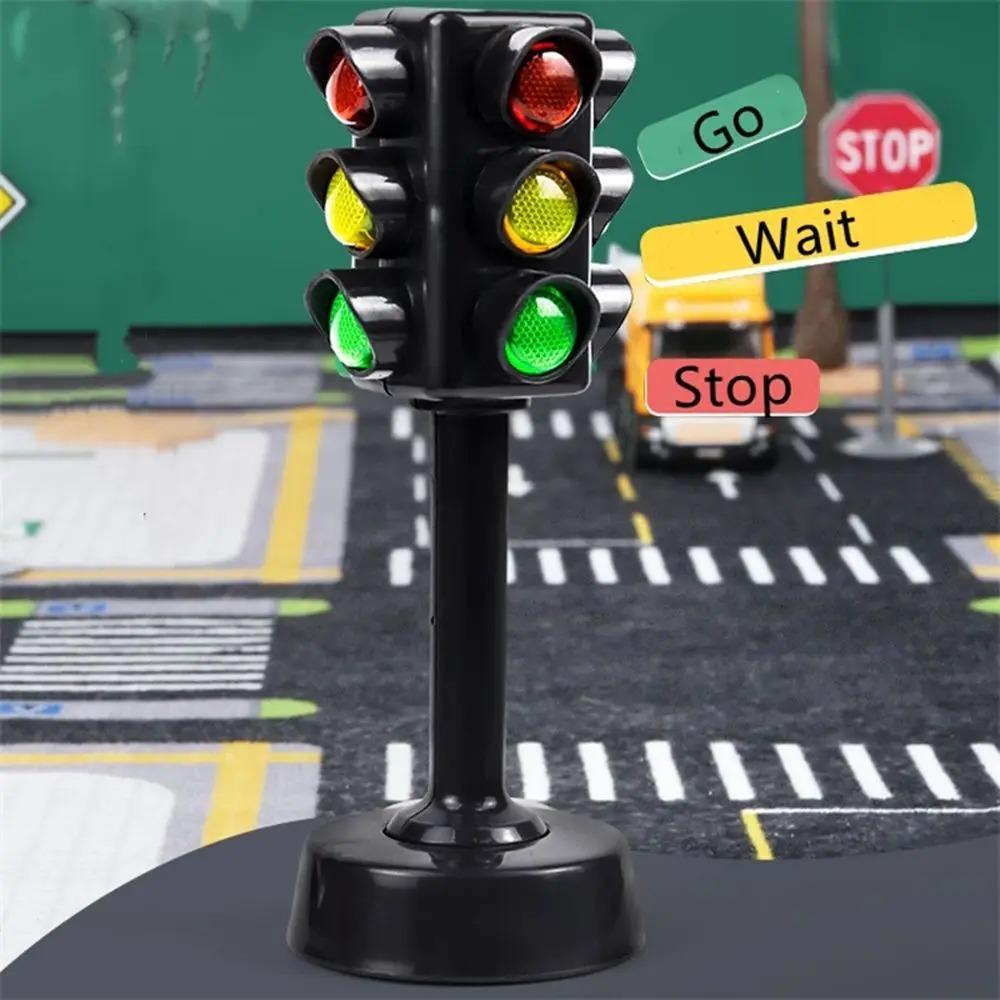 Mini Traffic Signs Road Light Block without Sound LED, Children Safety Education Kids' Puzzle Traffic Light Toy, Kids' Gift