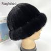 Domo Hat Women   Mink Fur Luxury Hat Panama Designer Fluffy Bucket Hat Winter Warm Snow Outdoor Mom Caps Genuine Fur Hat