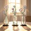 Creative Silhouette Wrought Iron 3-Piece Vase Set: Desktop Flower Ornaments