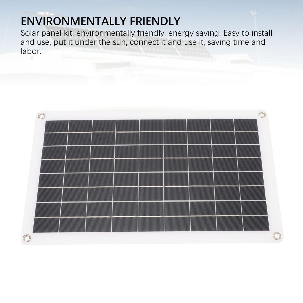 20W Solar Panel Kit Monocrystalline Portable Solar Cell with Waterproof Controller for Car Boat Street Light