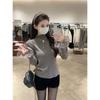 High-end elegant semi-turtleneck knitted sweater women's lace splicing top autumn and winter new flared sleeve inner bottoming shirt