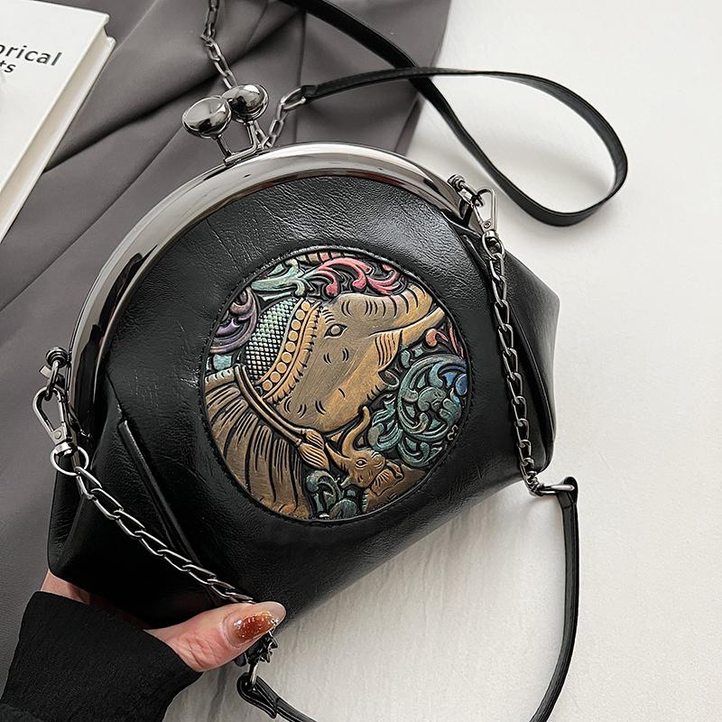 Retro Small Chain Messenger Bag for Women Crossbody Shoulder Bags Fashion Satchel Shell Bag