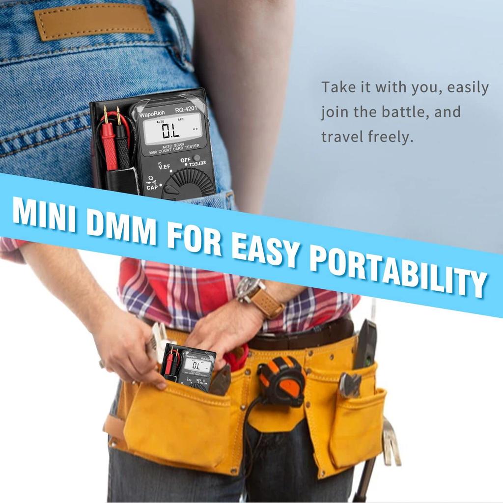 Tester Digital 4000 Multimeter for and Diode Includes Japanese Instruction Manual WapoRich-4201 Multimeter, Ultra-Compact, Count, Auto-Ranging AC/DC