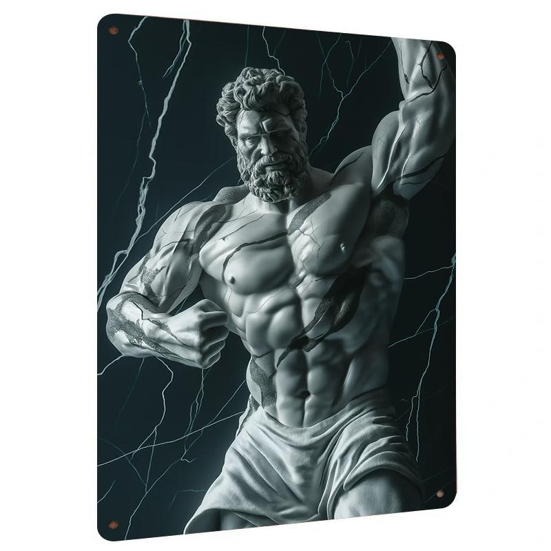 

Greek Mythology Zeus Lightning Sculpture Metal Iron Painting Living Room Decorative Wall Art Home Art Mural 20x30cm（7.8x11.8inch）