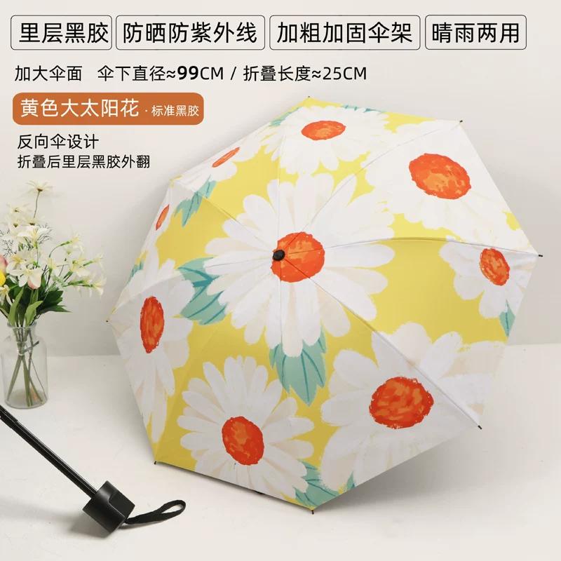 Umbrella for Girls, Compact, Portable, Foldable, Stylish, Automatic, Dual-Purpose for Sun and Rain, Sunshade, Sun Protection, Uv Protection, Sun