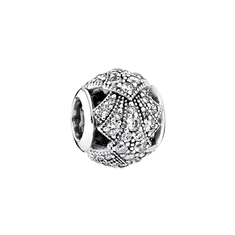 Pandora Oriental Fan Shape with Transparent Cubic Zirconia Pendant Women s Silver 791906CZ