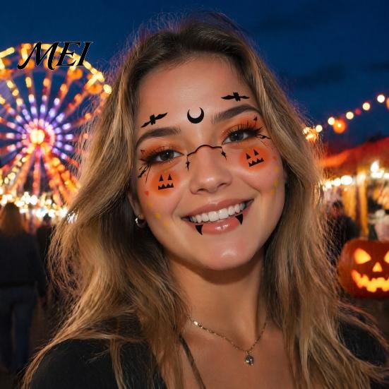 Temporary Face Tattoos for Party Halloween Tattoo Stickers, Waterproof Scary Makeup Decals Party, Funny Wound Scar Body Art Kids Adults Easy
