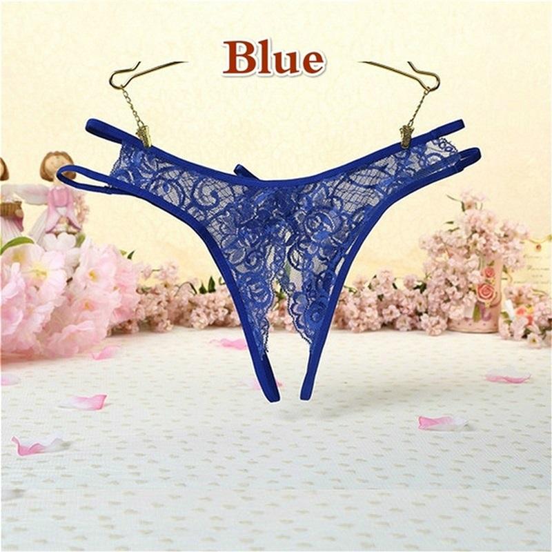 WAKEWAY Sexy Women Open File Lace G String Thongs Low Waist Seamless Female Underpants Comfortable Ladies Fun Underwear