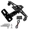 CNC Aluminum Motorcycle License Number Plate Holder Frame Adjustable with LED Light Moto Accessories Turn Signal Light Bracket