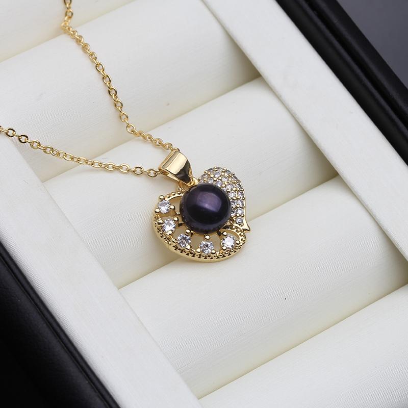 Real Freshwater Pearl Heart Pendant For Women,Cute White Natural Pearl Necklace Wedding Birthday Gifts