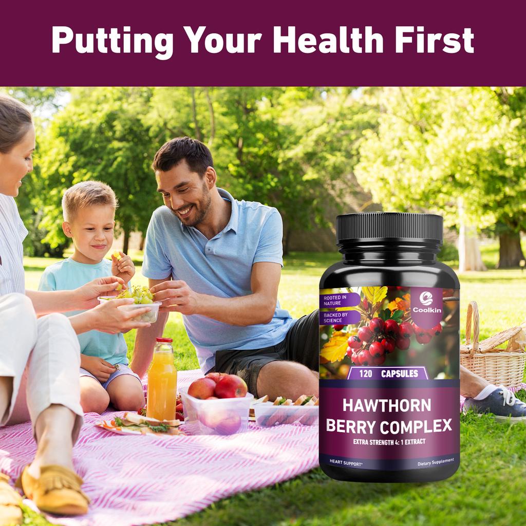 Coolkin High Potency Hawthorn Berry Capsules, Concentrated Extract, Easily Absorbed, Suitable for Adults, Natural Supplement