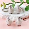 Cute Cartoon Penguin Keychain 3D Flocking Dog Keyring Pendant Bag Ornament Key Hanging Decoration Accessories Couple Gifts