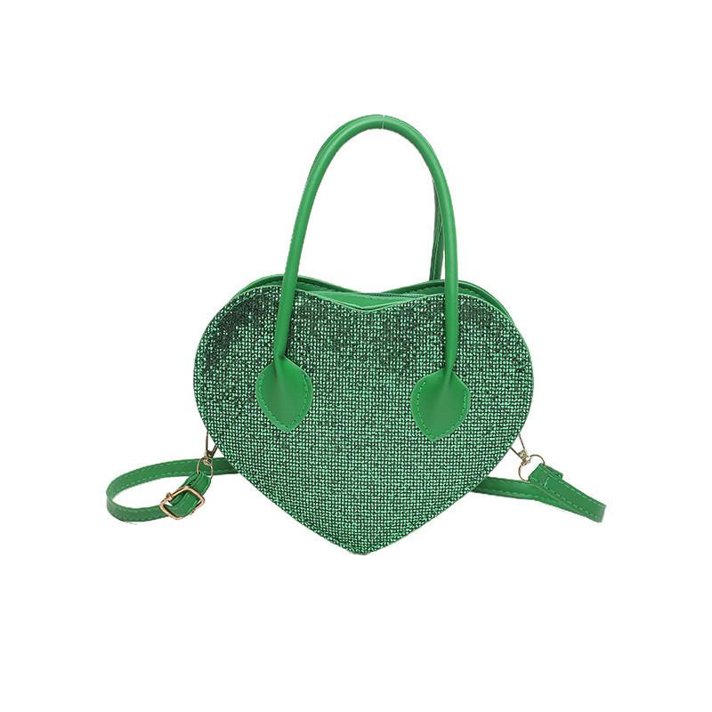 Chic Heart Design Crossbody Bag For Women Versatile Pu Leather Handbag