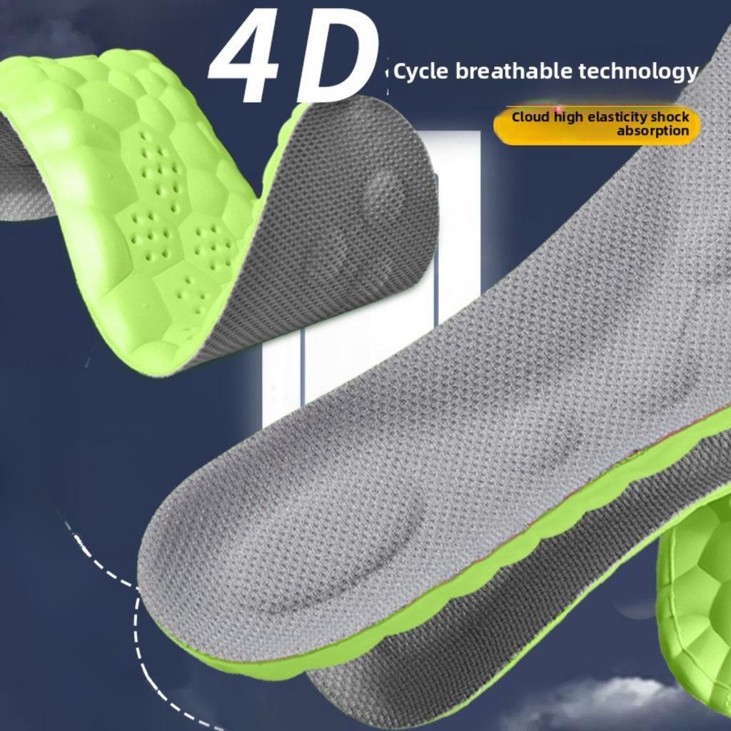 4D Cloud Sport Stoßdämpfende Einlegesohle, Geruchsresistent, Atmungsaktiv, Schweißabsorbierende Einlegesohle, Weich Elastisch, Schmerzresistent, Militärtraining Einlegesohle