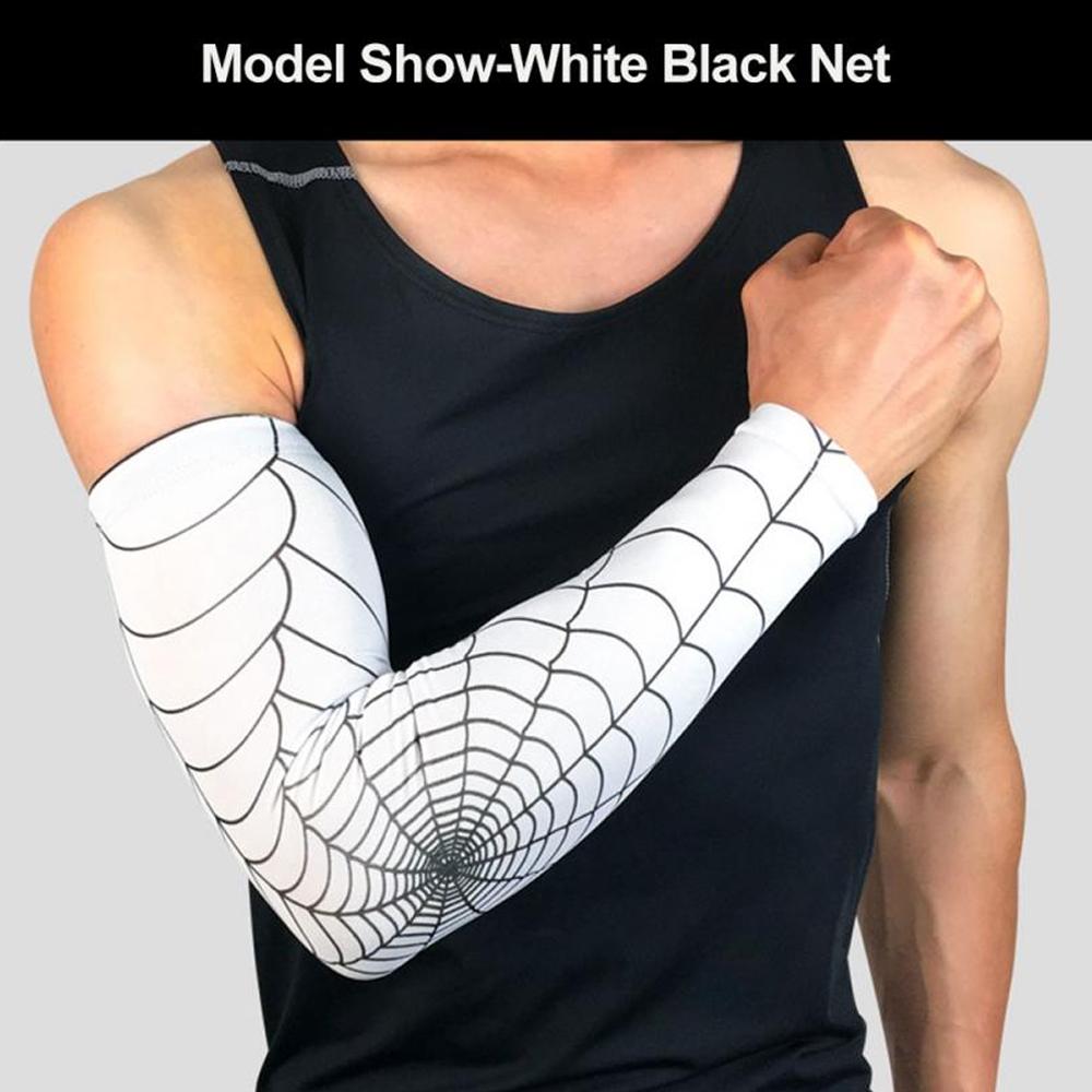 1Pcs UV Protection Breathable Arm Sleeves with Anti-Slip Tattoo Covers Compression Sunblock Ice Silk Cooling Athletic Sleeves