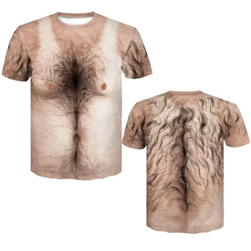 Sexy,Funny,Unrestrained Pattern Printed Men's T-shirt With Street Elements Round Neck Fashion Plus Size