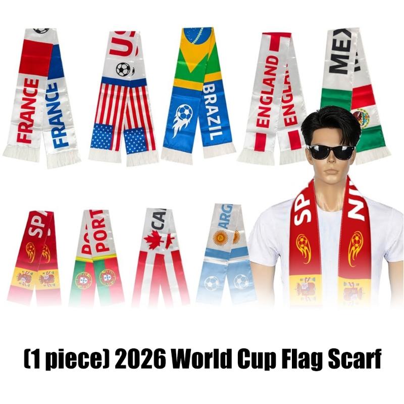 2026 International Football Championship National Flag Scarf Soft Comfortable Fabric For Football Fans And Sports Enthusiasts