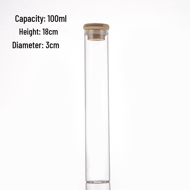 Available: Bamboo Lid Glass Test Tube 30mm with Rubber Ring Cork, Ideal for Flower Tea Storage, Moisture-Proof, and Portioning.
