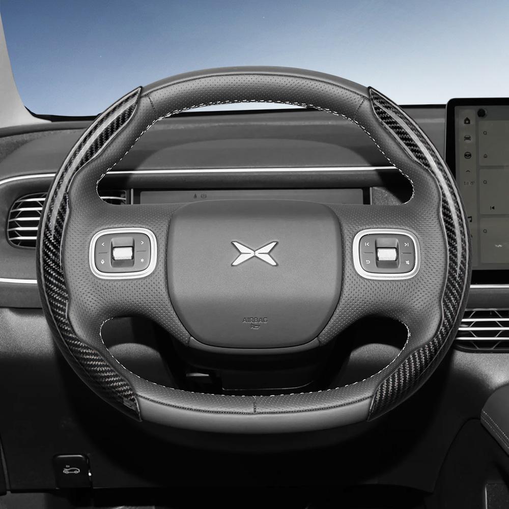 Zkfan8 Convient pour le volant Xpeng Texture Fibre de Carbone avec Design Segmenté à Libération Rapide, Durable, pour les Modèles Tels que G6 G9 P7 P7+